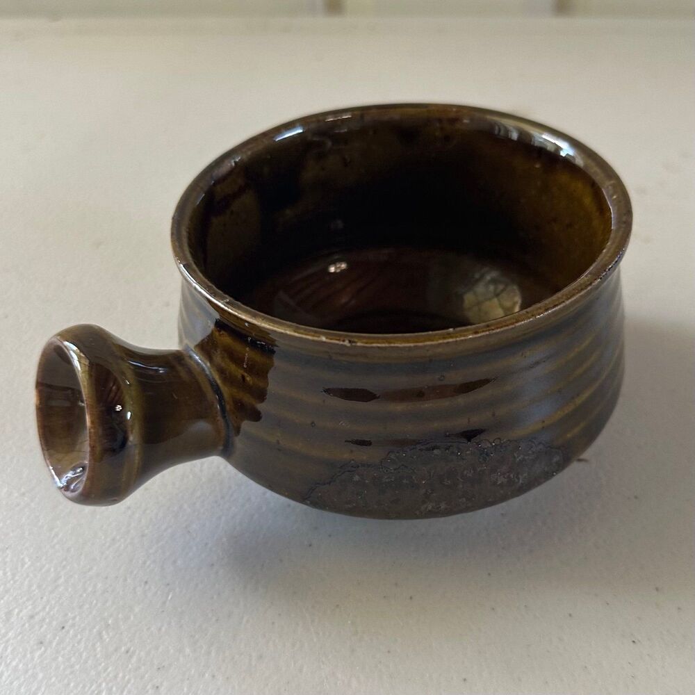 Unmarked Vintage Handmade Rustic Glazed Ceramic Pottery Soup Chili Bowl